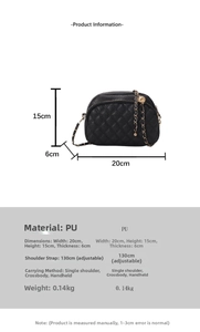Quilted black bag dimensions 20x15x6cm with adjustable 130cm gold chain strap
