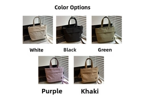 Minimalist solid color canvas handbag and crossbody bag available in multiple colors