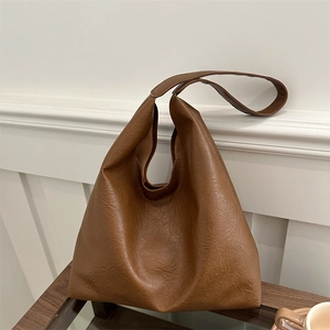 Hobo Bag PU Leather Large Capacity Minimalist Retro Tote Shoulder Bag For Women Casual Commute Urban Style