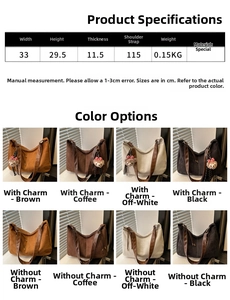 Size guide for vintage corduroy tote bag showing dimensions and color options