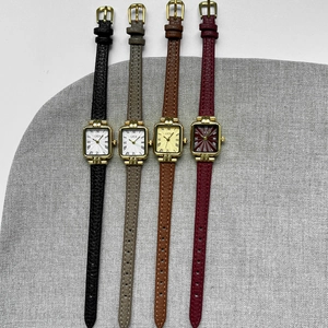 Orologi da donna GEDI quadrati minimalisti con cinturini in pelle e casse dorate eleganti