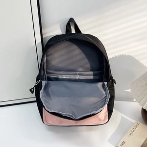Pink and black large capacity school backpack with internal compartments for students