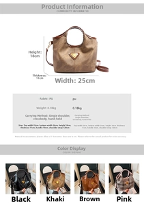 Tabella taglie dettagliata per borsa in PU retrò 25x18x11cm e specifiche della tracolla