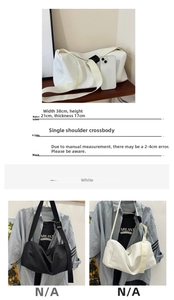 Détails des dimensions 38x21x17cm et poids 0,16kg de ce sac bandoulière en nylon