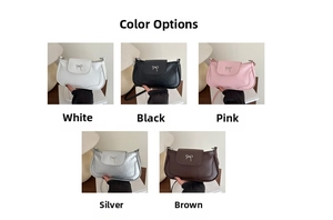 Detailed selection of vintage baguette bags in white, black, pink, silver, and brown shades