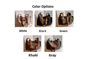 Collage of nylon crossbody bags in white, black, green, khaki, and grey colors