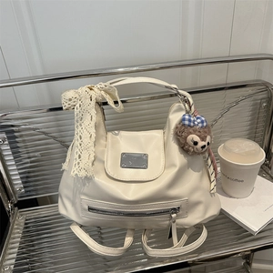 Damen Schultertasche PU Leder Modische Tote Spitze Schleife Dekoration Täglicher Pendelverkehr Große Kapazität Lässig Stilvoll