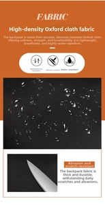Detail of water-resistant and scratch-resistant high-density oxford fabric on backpack