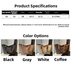 Größentabelle für Shopper Tasche mit Maßen von 42cm Breite und Details zum Schultergurt