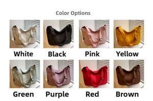Detail view of large canvas tote bags in eight minimalist colors with wide straps