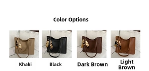 Détails des grands sacs cabas en cuir en coloris kaki, noir, marron foncé et clair