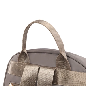 Sac à dos gris en tissu oxford avec poignée supérieure robuste et coutures de bretelles