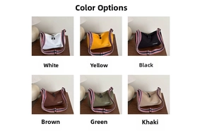 Collection de sacs bandoulière en toile en six couleurs avec larges sangles rayées