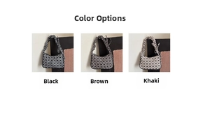 Detailed comparison of butterfly pattern underarm bags in black, brown and khaki