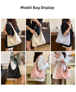 Detailed grid view of minimalist hobo tote bags showing textured leather in multiple colors
