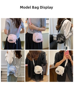 Collage of fashion crossbody canvas phone bags for women in four stylish colors
