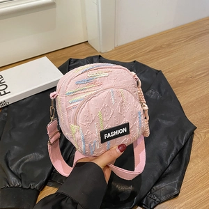 Small Crossbody Phone Bag Women Canvas Textured Embossed Colorful Embroidery Streetwear Shoulder Pouch Handbag