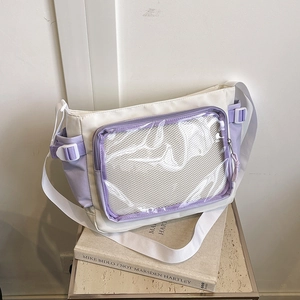 Sac Ita Sac Messager Sac Bandoulière Avec Fenêtre PVC Transparente Grande Capacité Nylon École Sac À Épaule Pour Filles