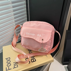 Borsa Tracolla Nylon Stampa Cane Salsiccia Piccola Borsa Quadrata Telefono Stile Coreano Carina Casual Per Donne Ragazze Tracolla Regolabile