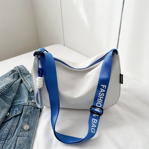Women Crescent Hobo Bag Waterproof Oxford Cloth Wide Strap Fashion Print Casual Shoulder Crossbody For Daily Commute