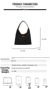Detailed size specifications and capacity comparison for the plaid canvas tote bag