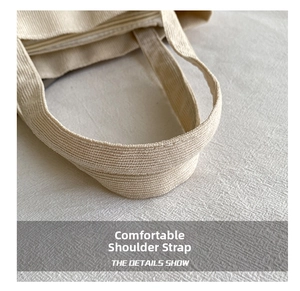 Detailed close-up of ivory corduroy tote bag showing the zipper and wide shoulder straps