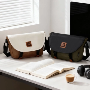 Messenger Bag Color Block Large Capacity Crossbody Shoulder Bag Durable Nylon For Men Women Streetwear Commuter
