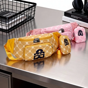 Sac Banane Et Sac De Poitrine En Velours Côtelé Avec Petite Pochette Broderie Monogramme Sac Bandoulière Voyage Extérieur