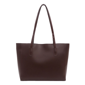 Grand sac cabas vintage marron pour femme au design minimaliste et bandoulières fines