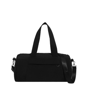 Large capacity black nylon bowling tote bag with adjustable shoulder strap and sturdy handles