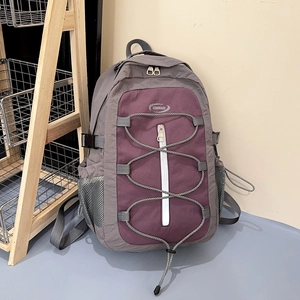 Sac À Dos Enfant Grande Capacité Nylon Léger Sac Scolaire Couleur Contrastée Voyage Extérieur Pour Étudiants Filles Garçons