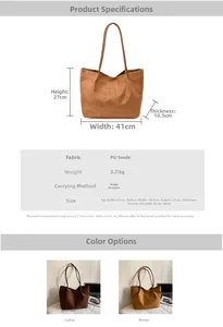Tabella taglie con dimensioni 41x27x10,5cm per borsa a tracolla grande capiente