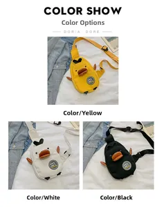 Three colors of duck canvas chest bags featuring 3D wings and adjustable straps