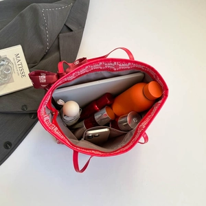 Sac fourre-tout mariage chinois rouge avec ruban de bonheur et grande capacité de rangement