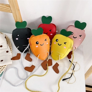Sac À Bandoulière Mignon Forme Carotte Pour Enfants En Cuir PU Mini Sacoche Cartoon Pour Petites Filles Porte-Monnaie