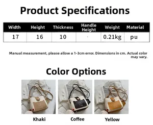 Detailed view of bucket bags with cartoon bear print in khaki, brown, and yellow PU leather