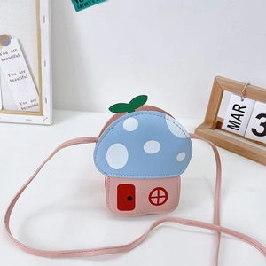 Sac Bandoulière Enfant Mignon Forme Maison Champignon Cuir PU Sangle Réglable Sac À Épaule Pour Enfants Filles Garçons