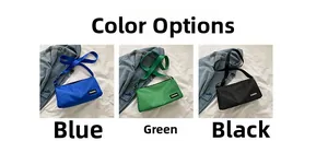 Sacs bandoulière en nylon bleu, vert et noir avec des étiquettes de mode