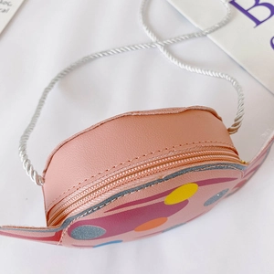 Mini sac bandoulière rose pour filles avec motif dessin animé et bandoulière tressée