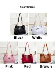 Detailed set of velvet tote bags in five colors with matching round coin purses and chains
