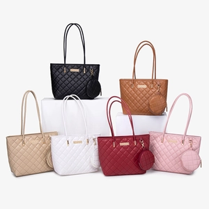 Borsa Tote Trapuntata E Portamonete Rotondo Pelle PU Borsa Grande Capacità Pendolare Moda Quadrata Borsa A Spalla Per Donna