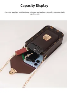 Vertical floral phone bag interior showing space for two smartphones and small essentials