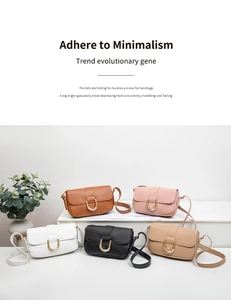 Fünf Farben minimalistischer Kunstleder-Umhängetaschen mit goldener D-Ring-Hardware