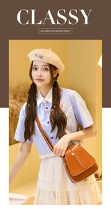 Classic brown oil wax leather backpack shown in a retro fashion style setting