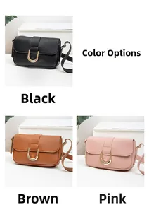 Drei minimalistische Umhängetaschen in Schwarz Braun und Rosa mit goldenen Schnallen