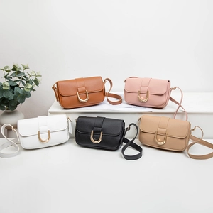Damen Umhängetasche PU Leder Lychee Textur Goldene U-Schnalle Klappe Crossbody Tasche Urban Minimalistisch Lässig Alltag