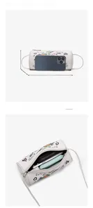 Cartoon doodle cylinder bag size guide showing 21.5cm length with inner capacity detail
