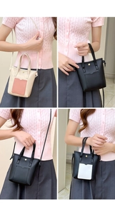 Collage de mini sacs fourre-tout en diverses couleurs montrant les styles porté main