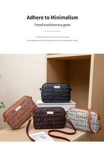 Multi-color options of patterned crossbody bags with double zipper and SAKM letter print