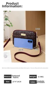Detailed size comparison of a vintage patterned crossbody bag next to a smartphone
